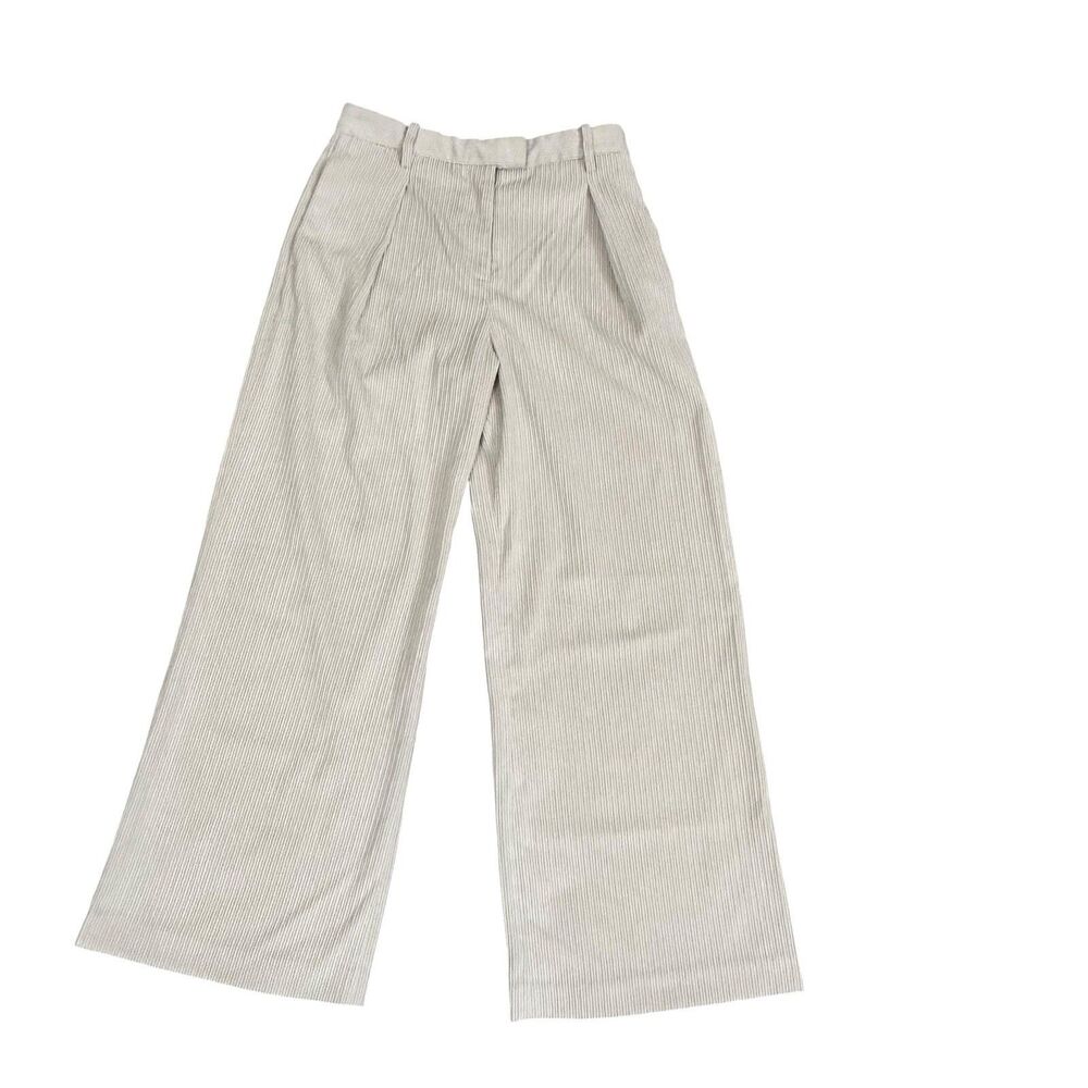 rag & bone Bennett High Waisted Wide Leg Corduroy Trouser in Ivory Size 8 $819